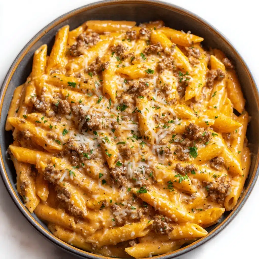 High Protein Creamy Beef Pasta Recipe - Recipe Image