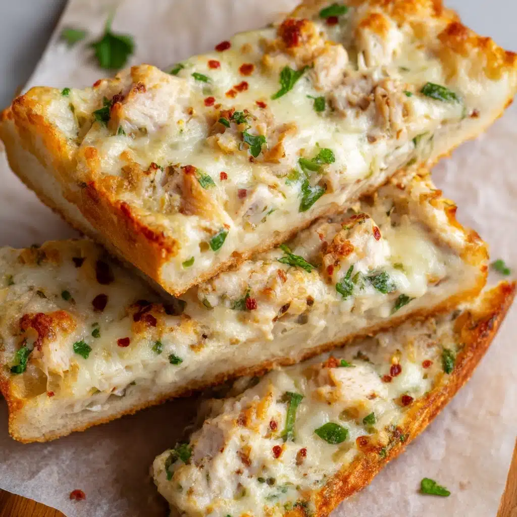The Viral Chicken Alfredo Garlic Bread Recipe - Recipe Image