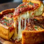 Chicago-Style Deep Dish Cheese Pizza recipe you’ll love! Recipe