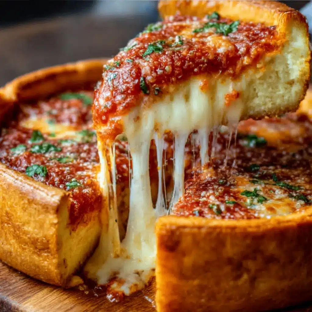 Chicago-Style Deep Dish Cheese Pizza recipe you’ll love! Recipe