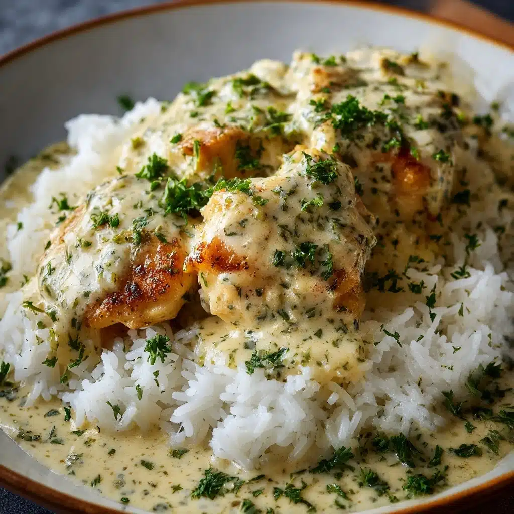 Creamy Smothered Chicken And Rice Recipe - Recipe Image