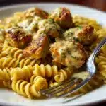 Creamy Garlic Parmesan Chicken with Cheesy Twisted Pasta Recipe