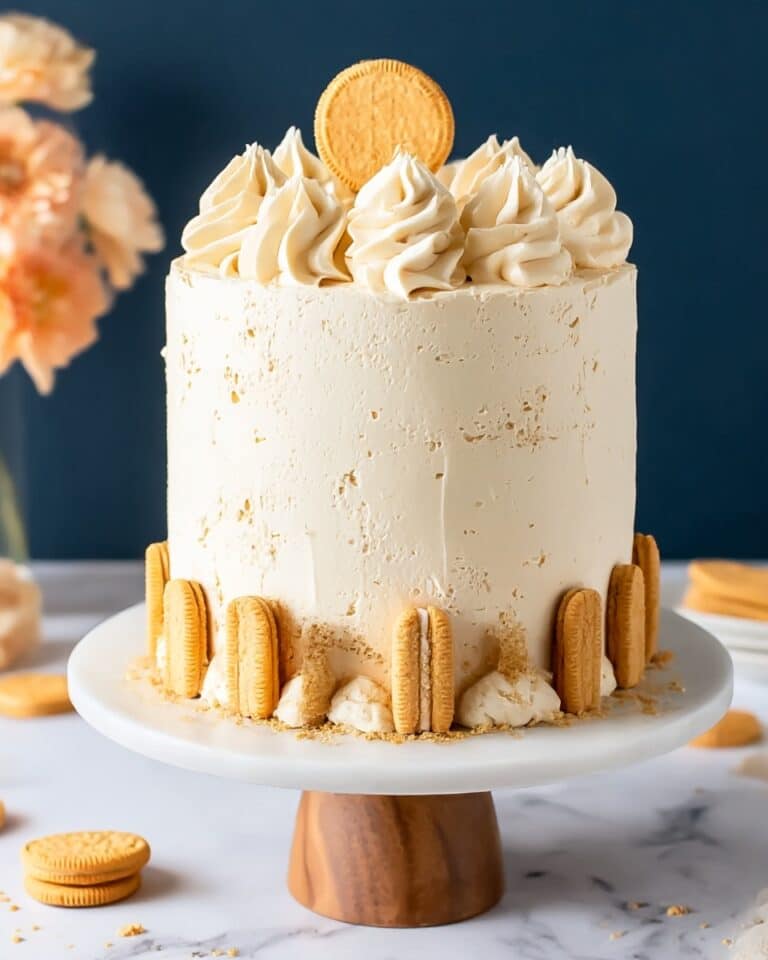 Golden Oreo Cake with Oreo Buttercream Frosting Recipe