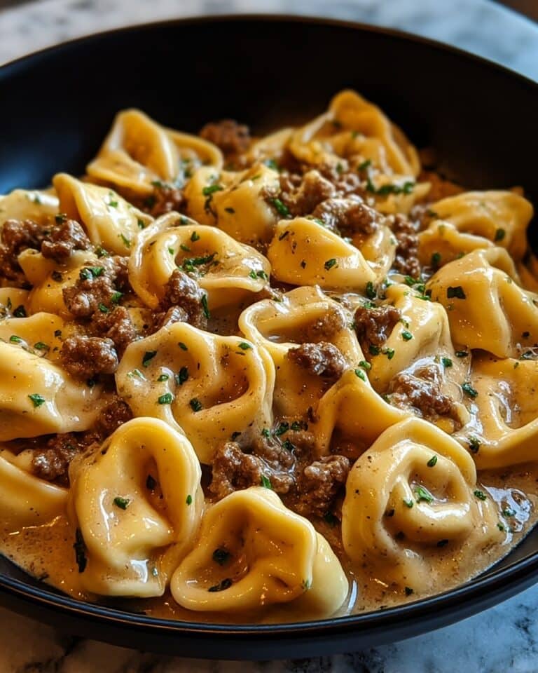 Cheesesteak Tortellini in Rich Provolone Sauce Recipe