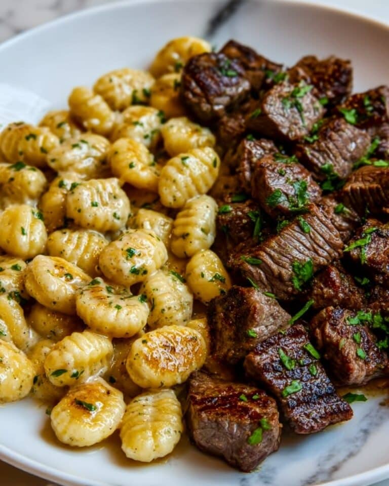 Cajun Steak Bites and Cheesy Garlic Shells Skillet Recipe