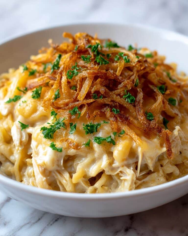 French Onion Chicken Orzo Casserole Recipe