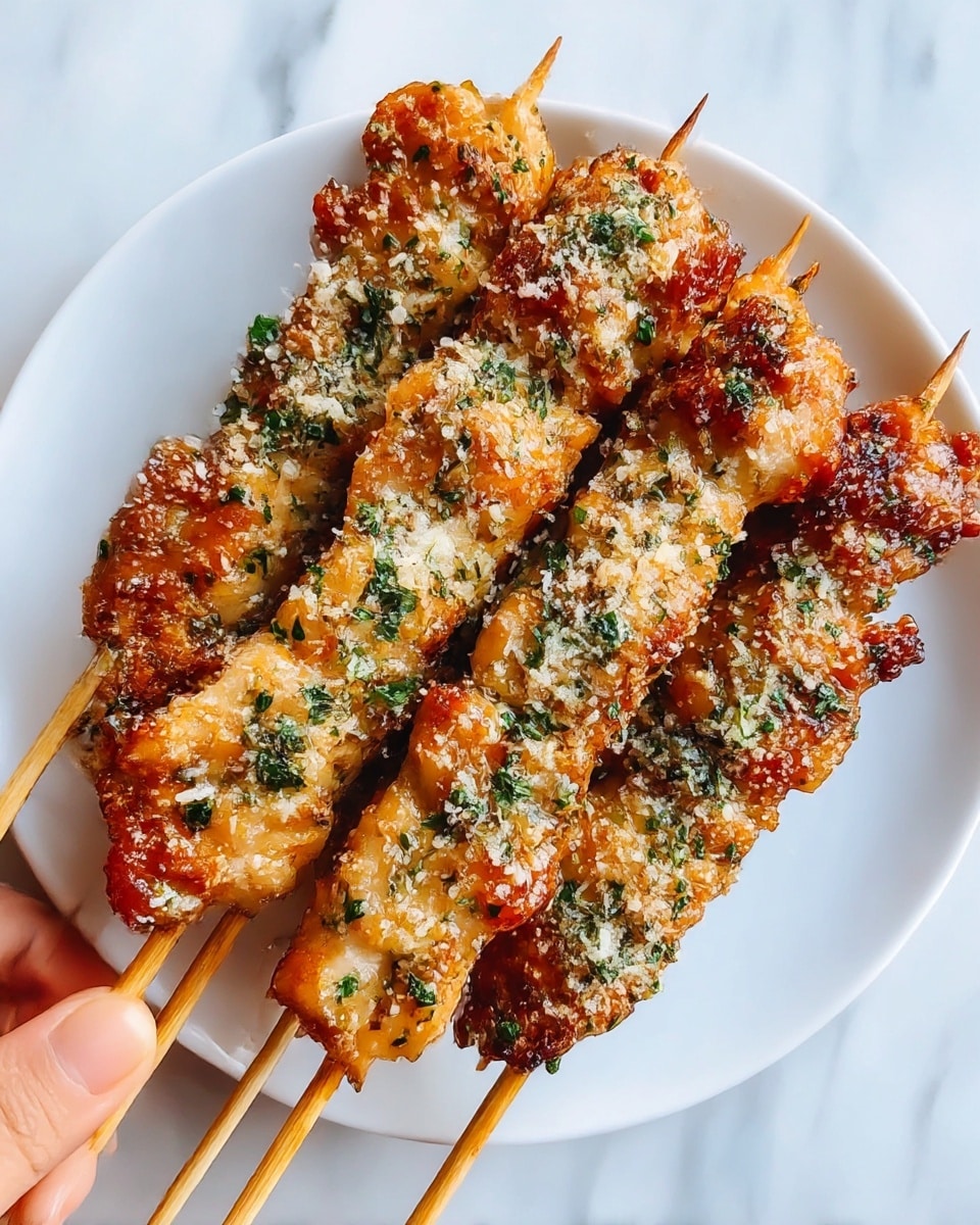 Ranch Garlic Parmesan Chicken Skewers Recipe