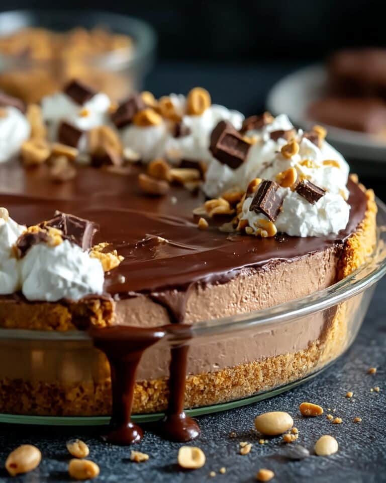 No-Bake Cream Cheese Peanut Butter Pie with Chocolate Whipped Cream Recipe