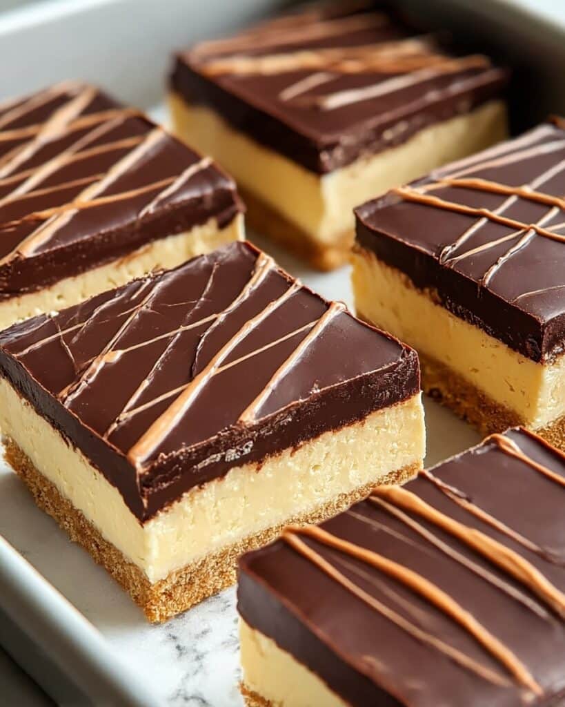 No-Bake Buckeye Cheesecake Bars Recipe