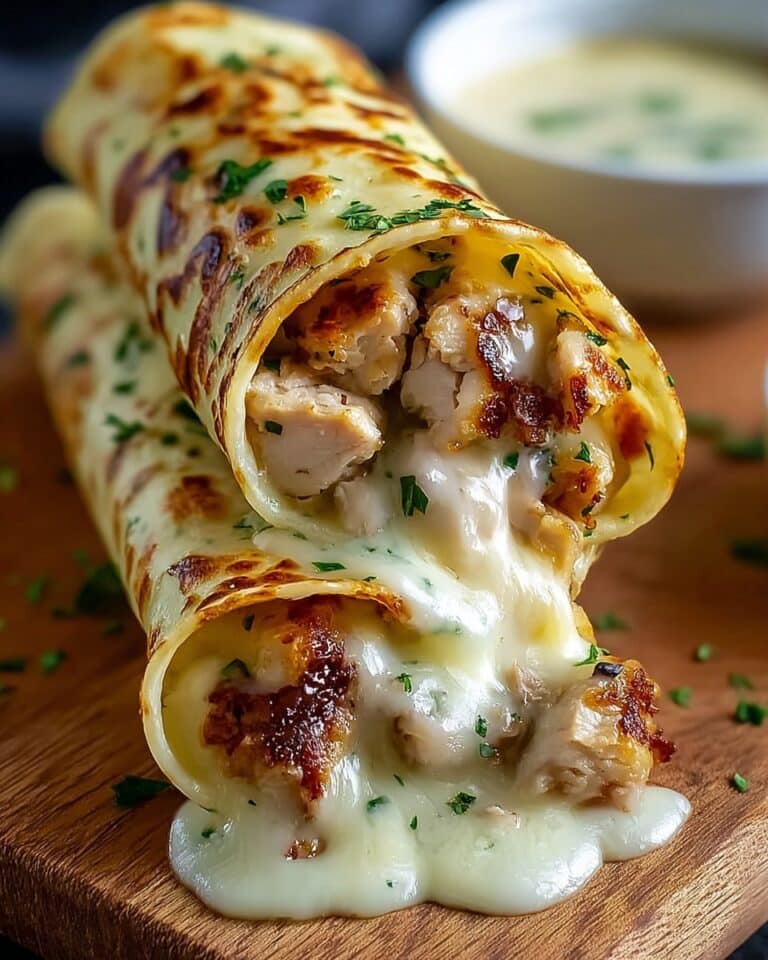 Cheesy Garlic Chicken Wraps Recipe