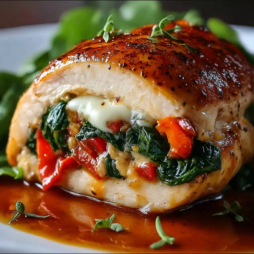 Roasted Red Pepper Mozzarella Stuffed Chicken Recipe