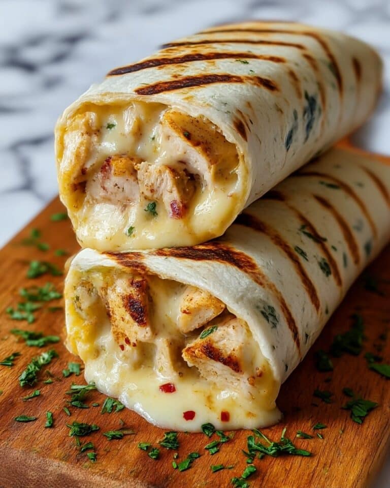 Cheesy Garlic Chicken Wraps Recipe