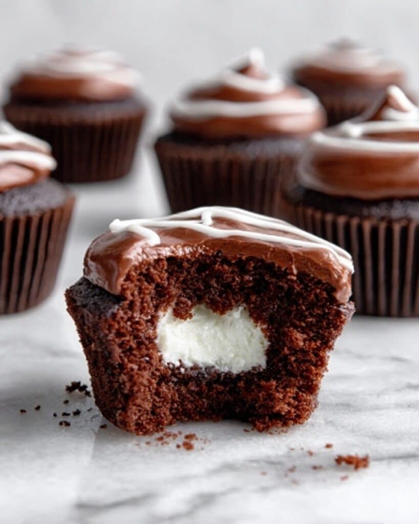 Marshmallow Stuffed Chocolate Cupcakes Recipe