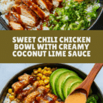 Sweet Chili Chicken Bowl with Coconut Lime Drizzle Recipe