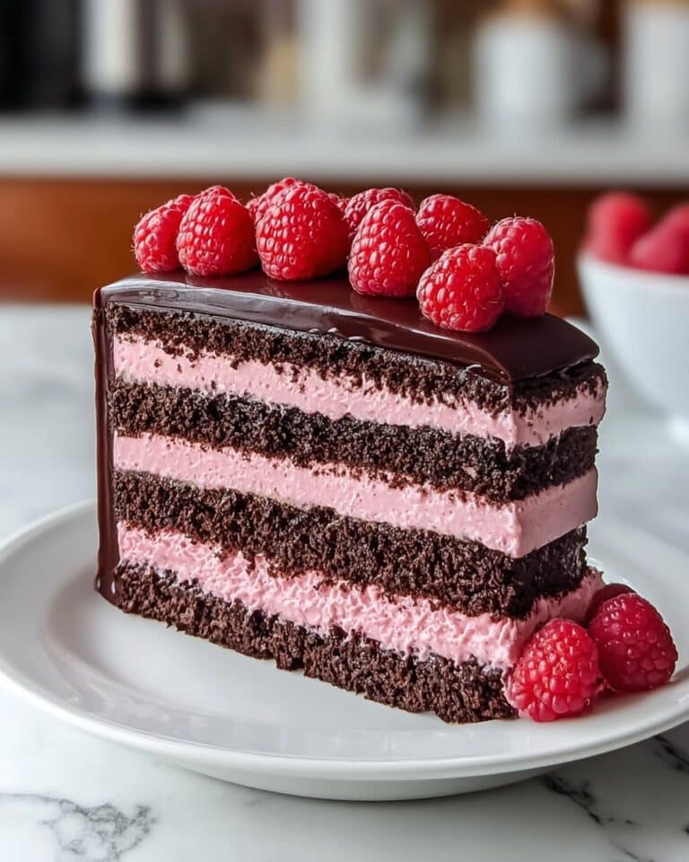 Dark Chocolate Raspberry Mousse Cake Recipe