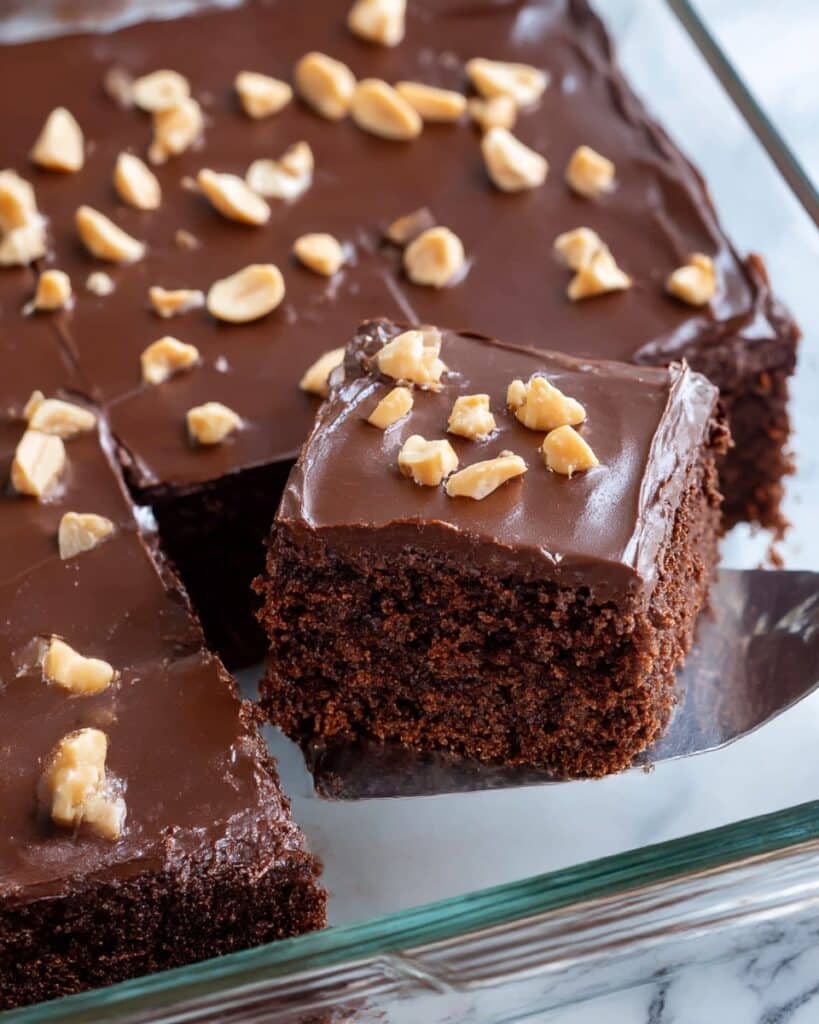 Chocolate Peanut Butter Sheet Cake Recipe