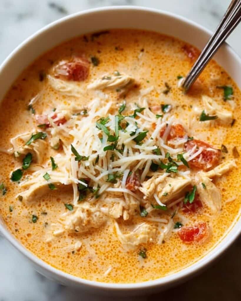 Crock Pot Creamy Chicken Parmesan Soup Recipe