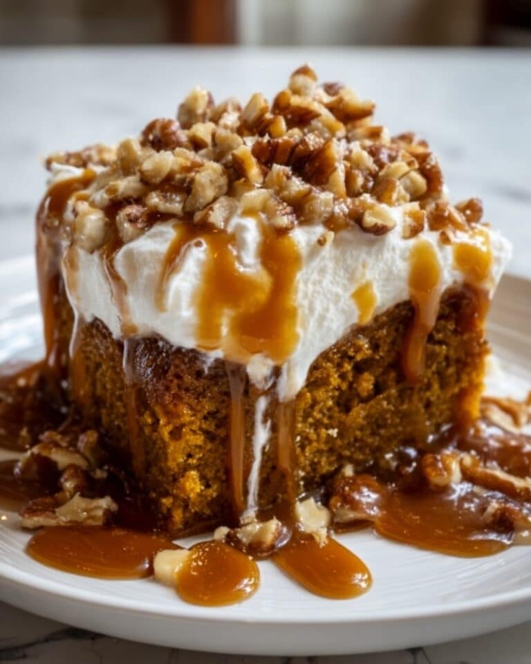 Irresistible Pumpkin Caramel Bourbon Poke Cake in 3 Simple Steps Recipe