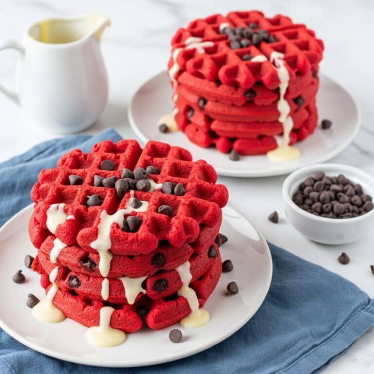 Red Velvet Waffles with Cream Cheese Glaze Recipe