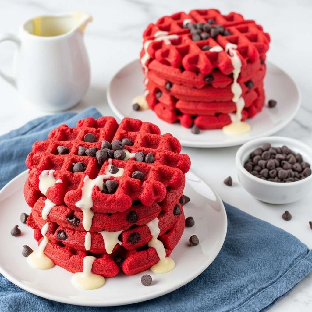 Red Velvet Waffles with Cream Cheese Glaze Recipe