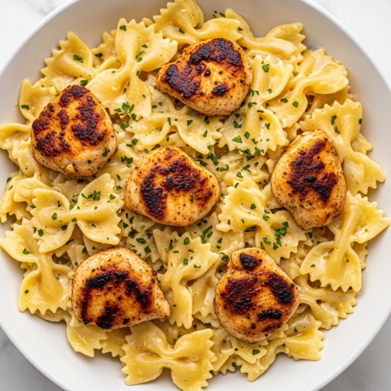 Mozzarella Garlic Butter Chicken Bowties in Cheesy Cream Recipe