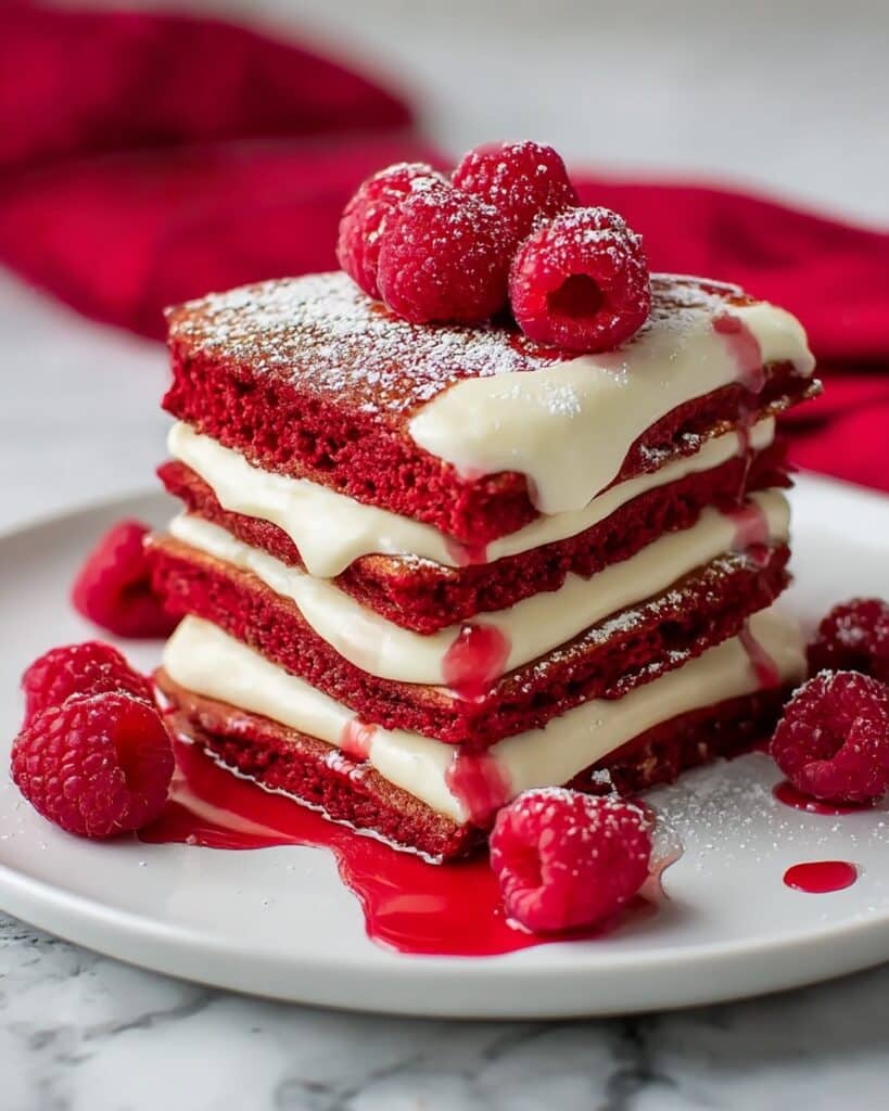 Red Velvet French Toast with Cream Cheese Filling Recipe