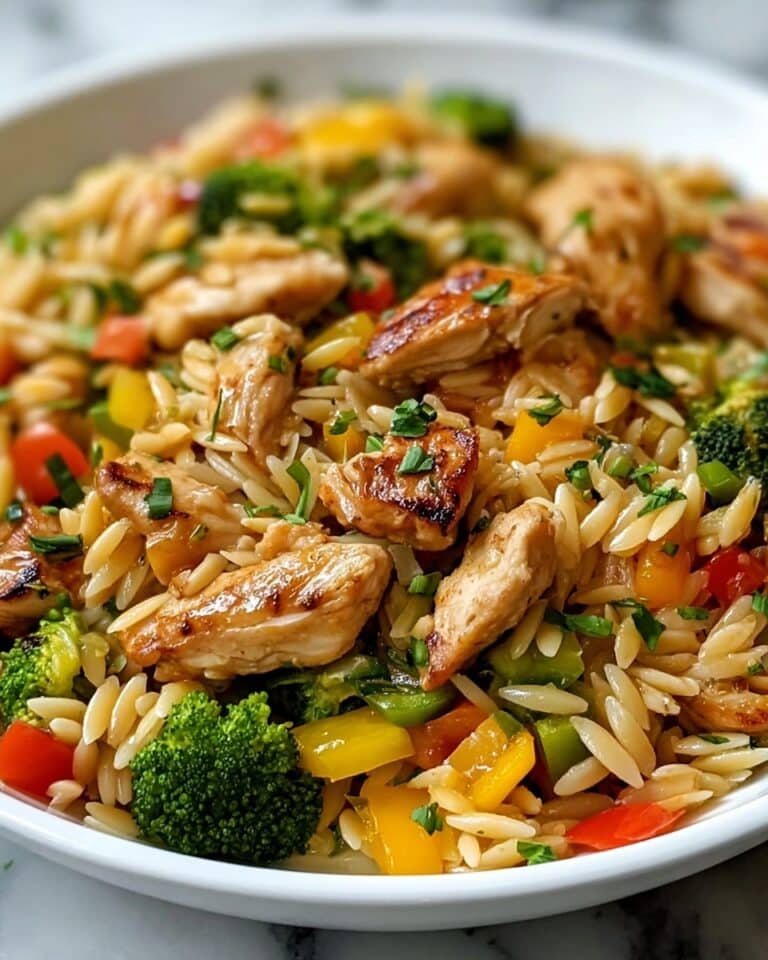 Lemon Chicken & Veggie Orzo Stir Fry Recipe