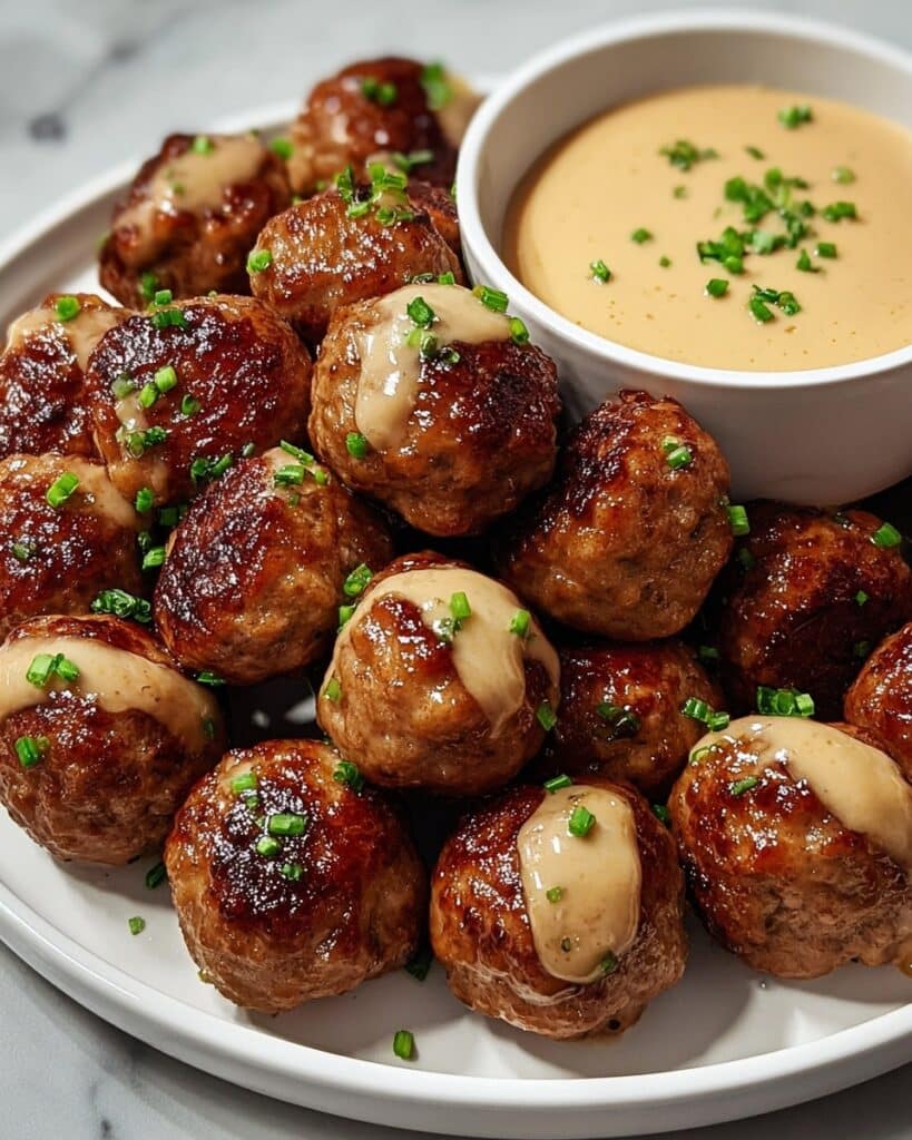 Korean BBQ Meatballs with Spicy Mayo Dip Recipe