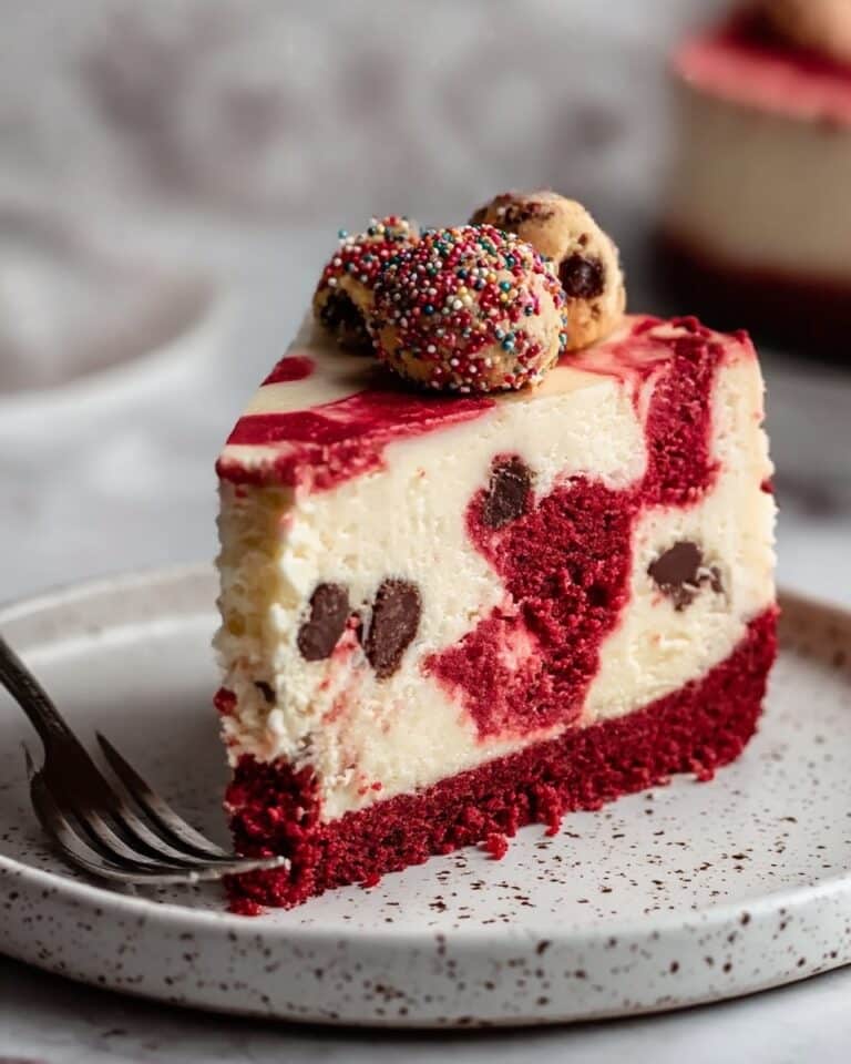 Red Velvet Cookie Dough Cheesecake Recipe