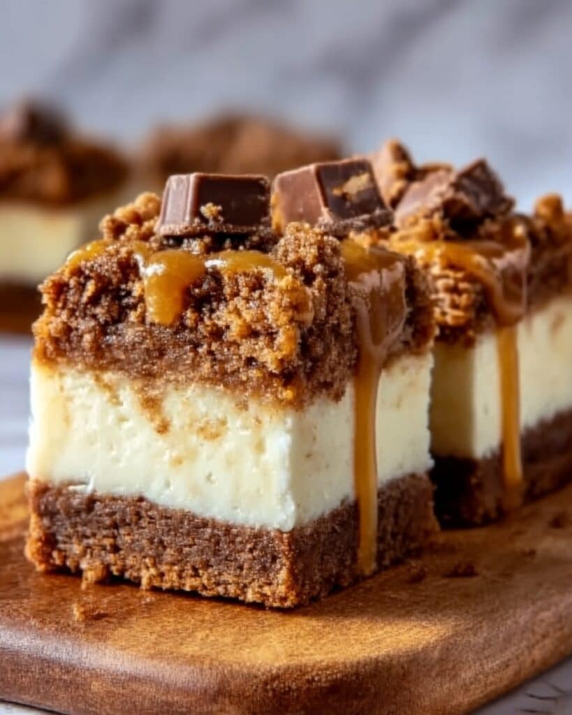 Decadent Salted Caramel Butterfinger Cheesecake Bars Recipe