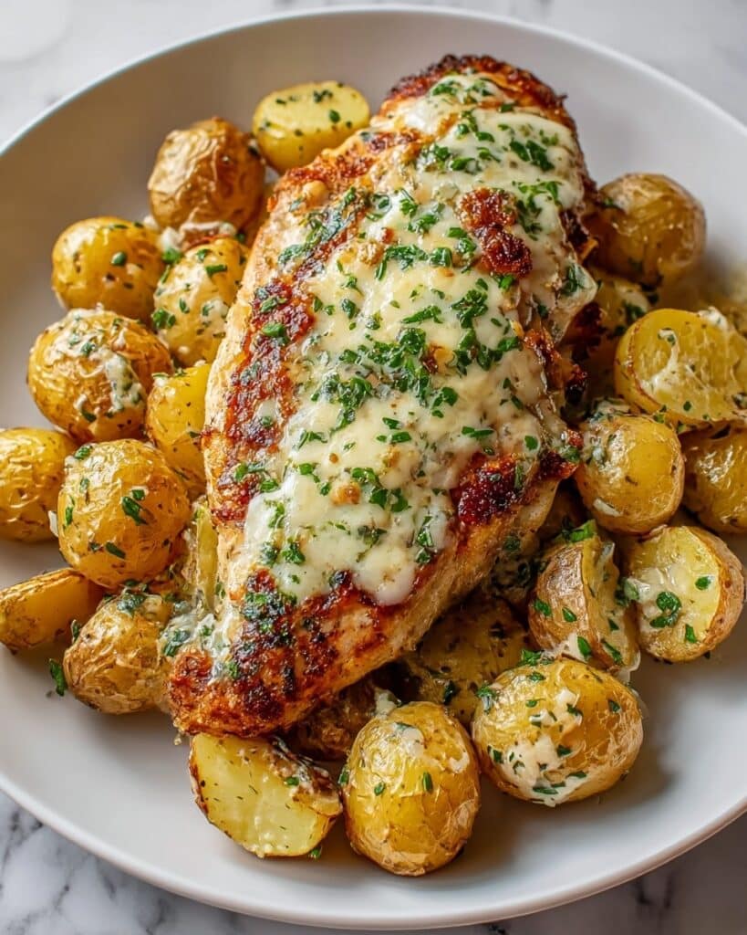 Garlic Parmesan Chicken and Potatoes Recipe