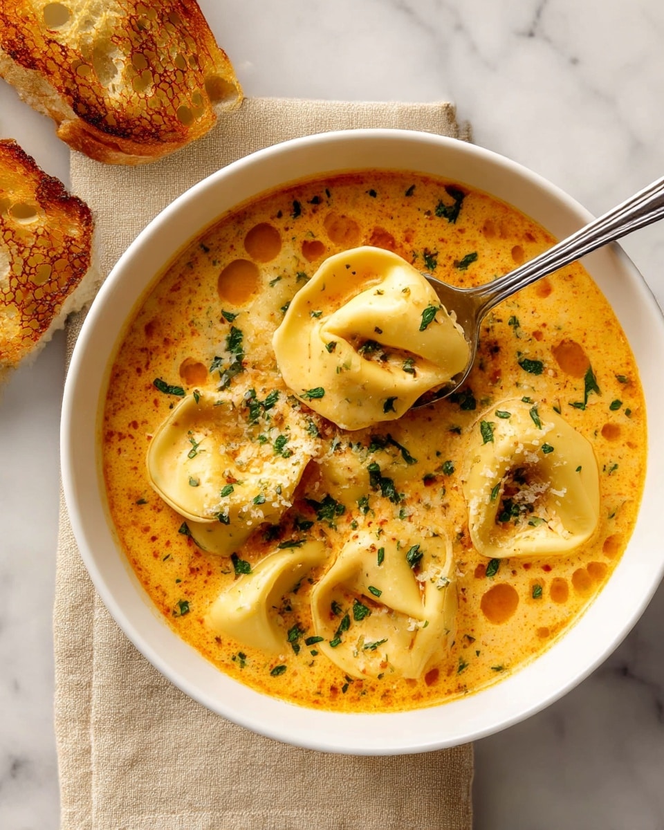Cheesy Tomato Tortellini Soup Recipe