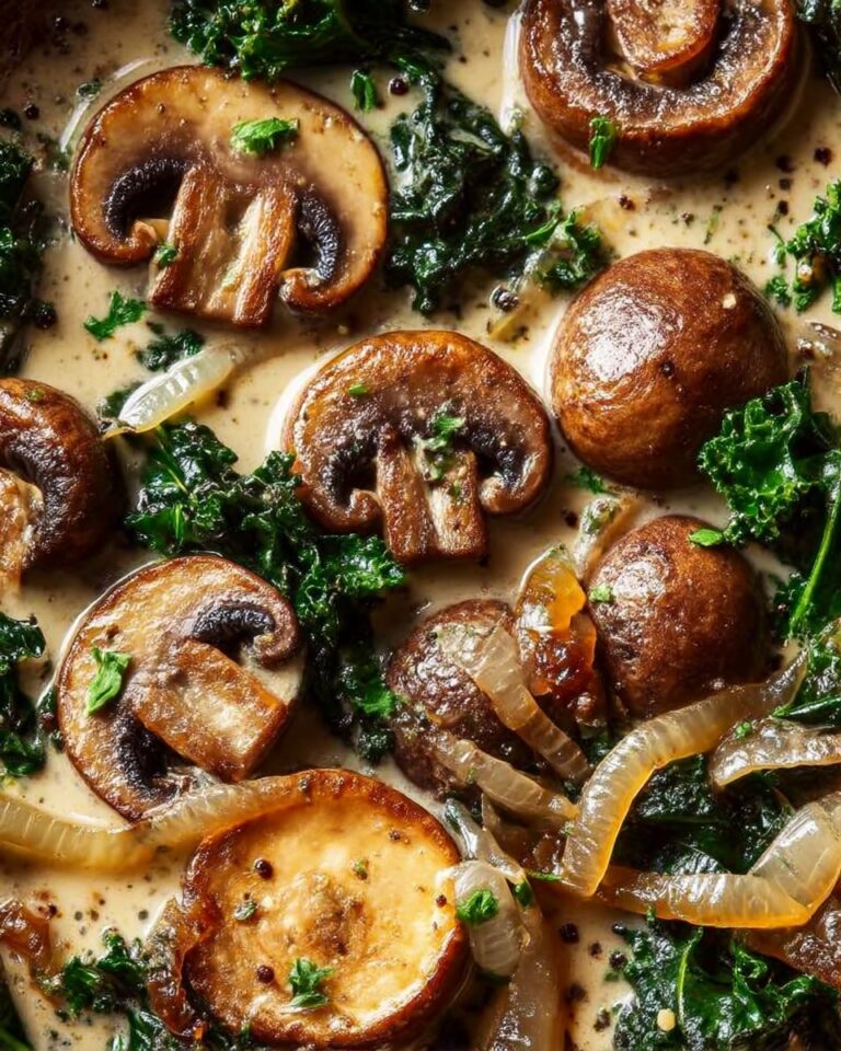 Wild Mushroom, Caramelized Onion, and Kale Soup Recipe