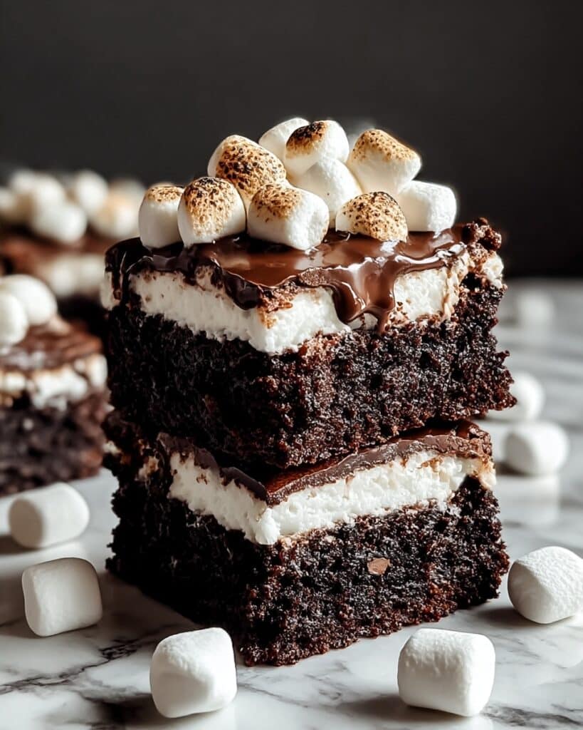 Hot Chocolate Brownies with Marshmallow Frosting Recipe