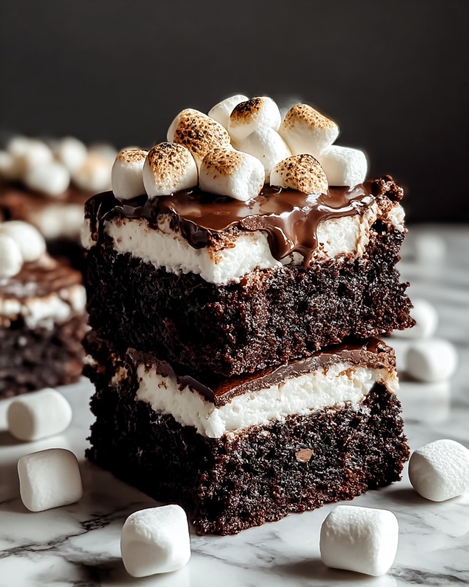 Hot Chocolate Brownies with Marshmallow Frosting Recipe