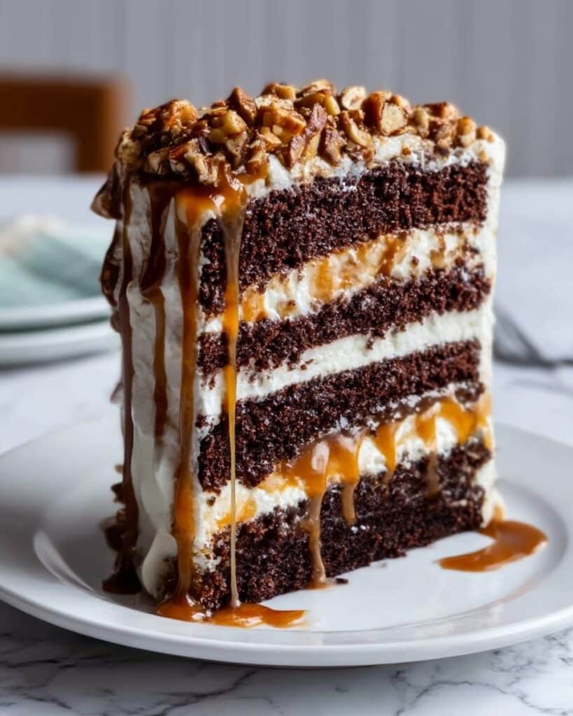 Ultimate Chocolate Caramel Toffee Crunch Cake Recipe