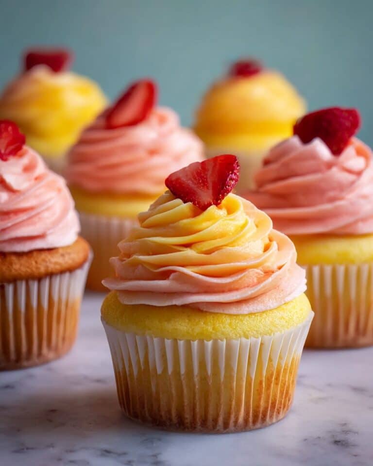 Mango Strawberry Sunset Cupcakes Recipe