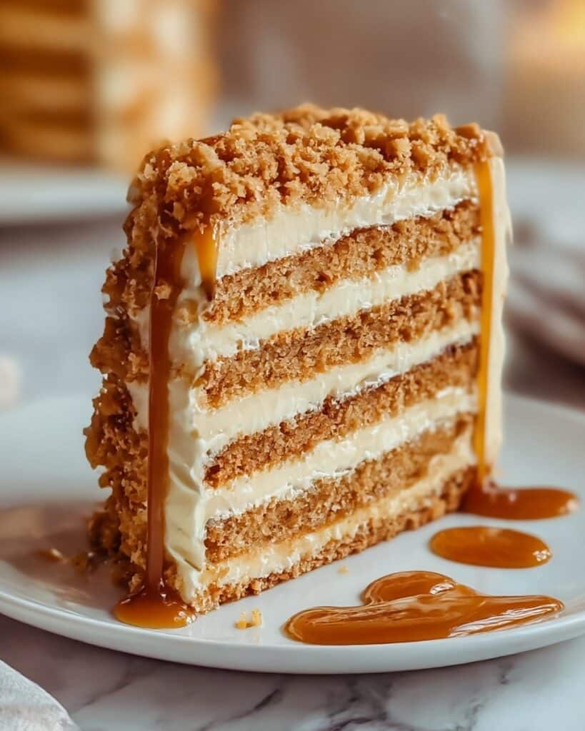 Caramel Crunch Layer Cake Recipe