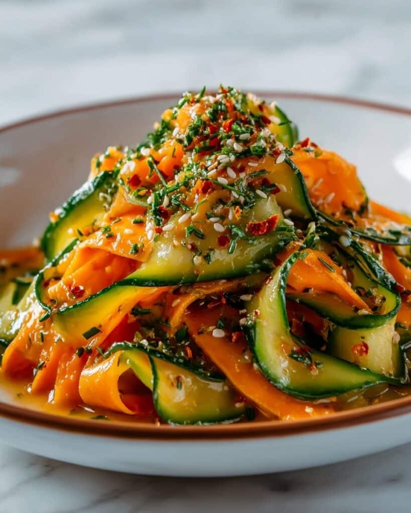 Cucumber Carrot Salad with Gochugaru and Sesame Recipe