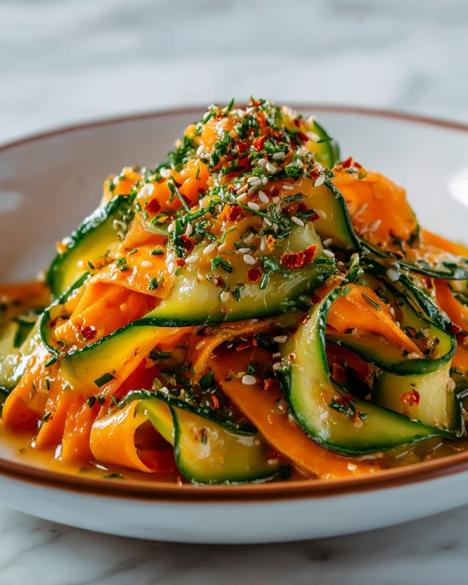 Cucumber Carrot Salad with Gochugaru and Sesame Recipe