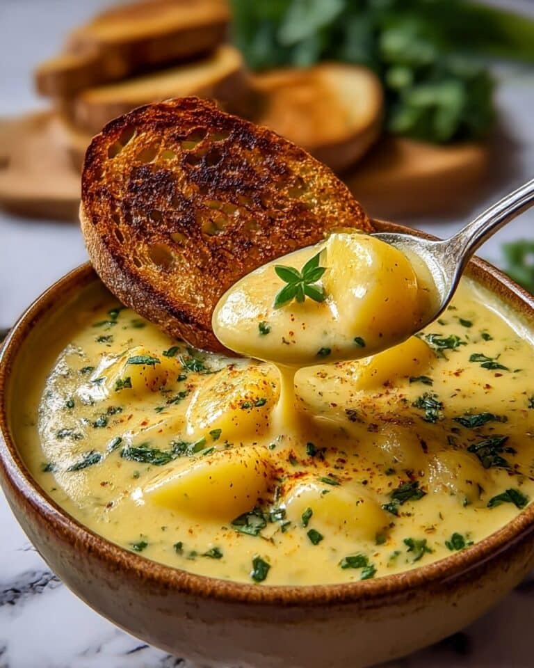 Cheddar Garlic Herb Potato Soup Recipe