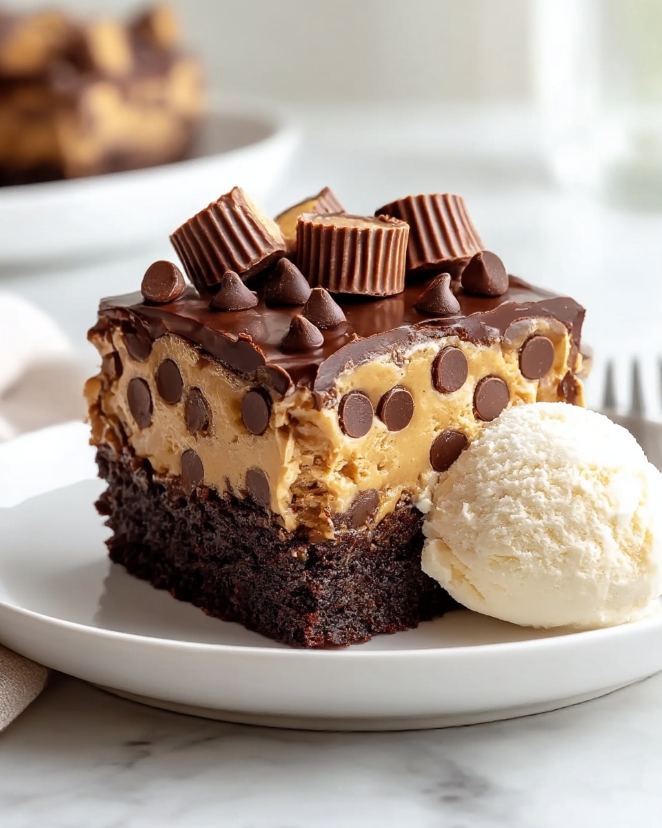 Indulgent Reese’s Chocolate Peanut Butter Cup Earthquake Cake Recipe