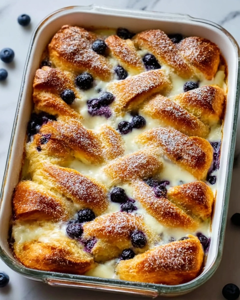 Blueberry Cream Cheese Croissant Casserole Recipe