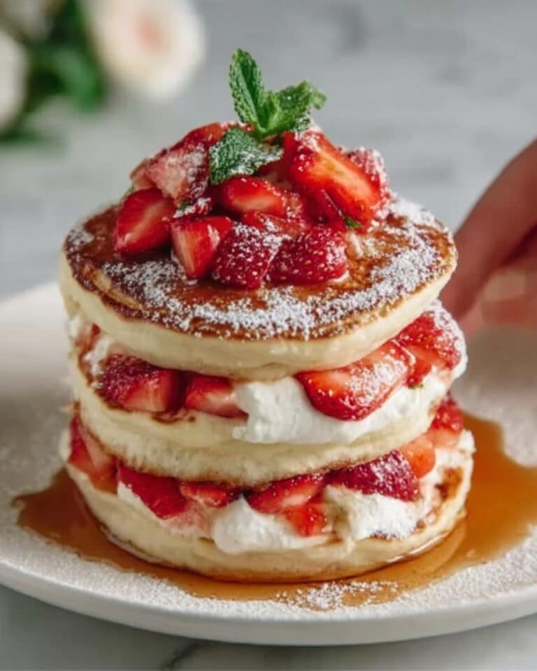 Fluffy Strawberry Cheesecake Pancakes Recipe