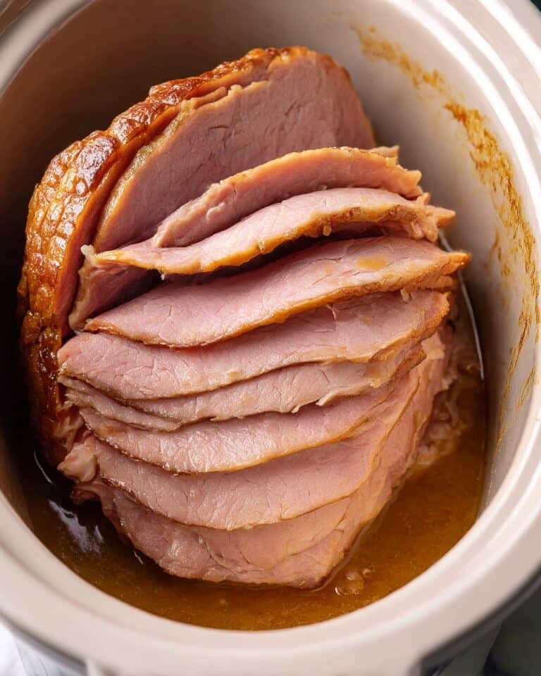 Crockpot Ham with Pineapple Brown Sugar Glaze Recipe