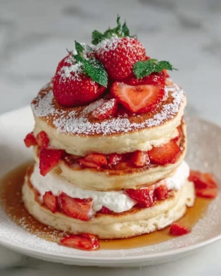 Fluffy Strawberry Cheesecake Pancakes Recipe