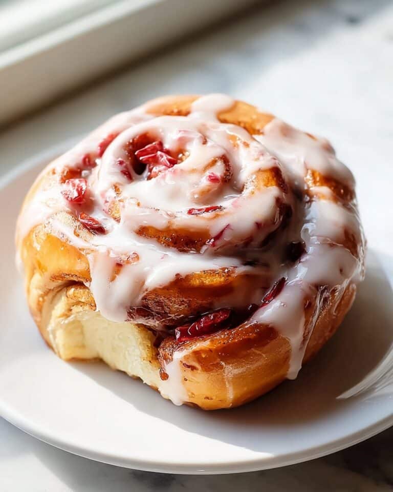 Strawberry Cinnamon Rolls with Cream Cheese Glaze Recipe