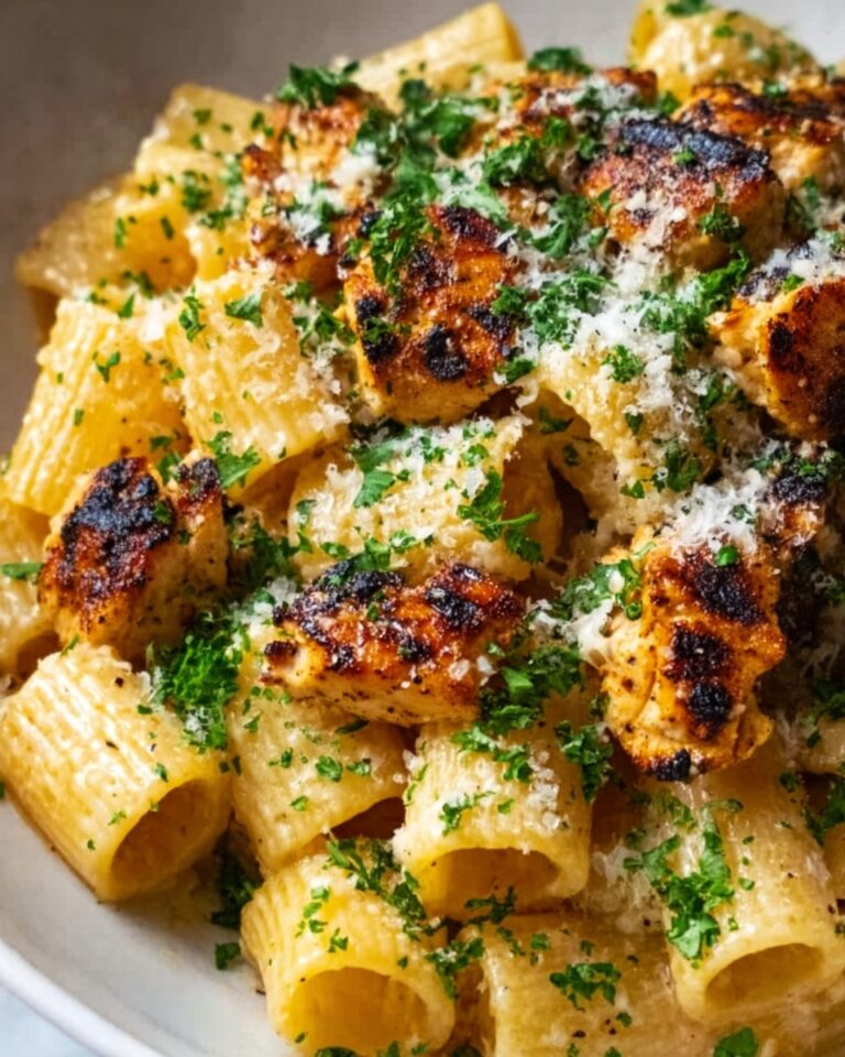 Garlic Butter Chicken with Rigatoni and Parmesan Recipe